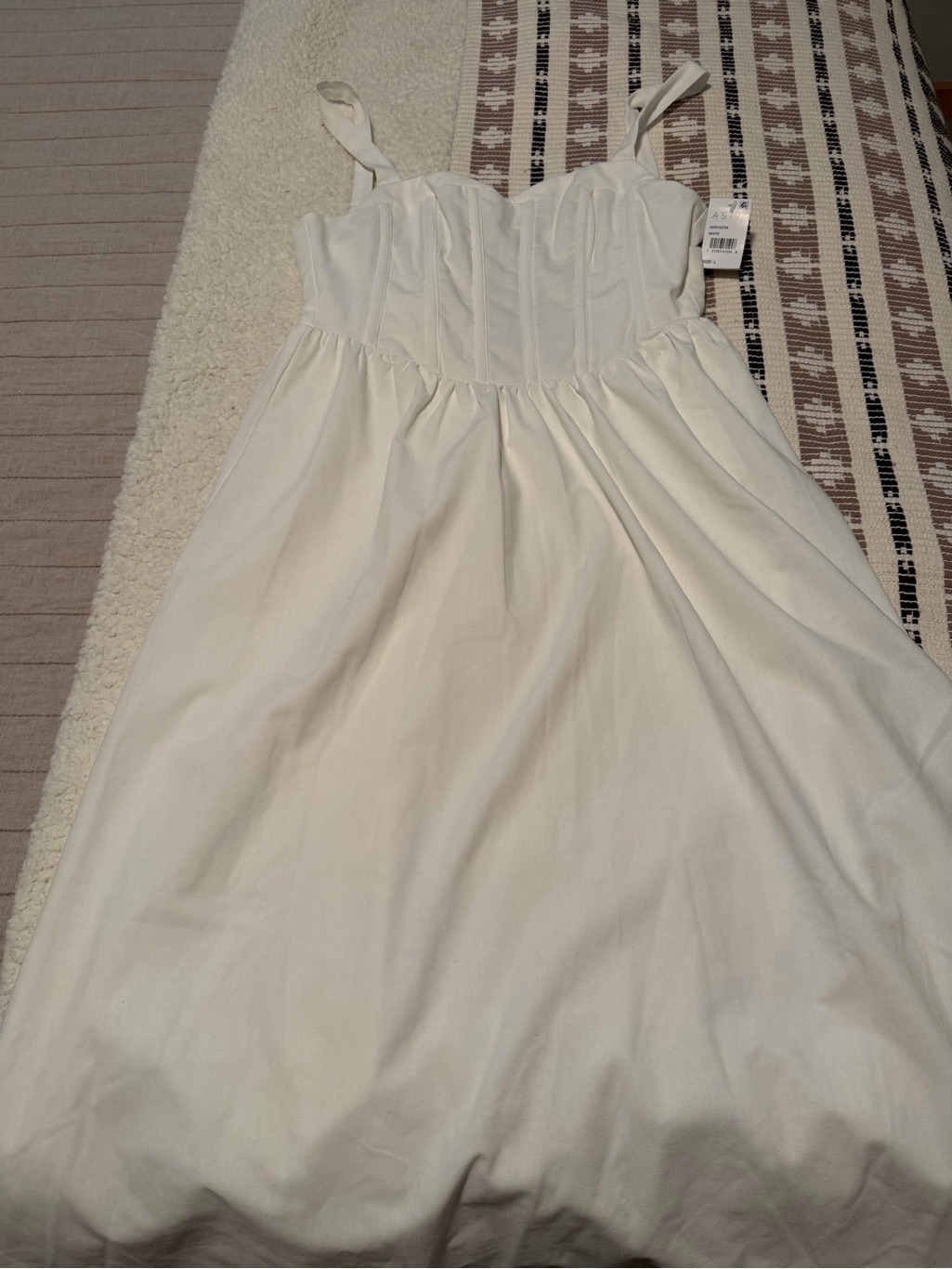 Astr The Label White Corset-Style Midi Dress L
